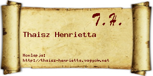 Thaisz Henrietta névjegykártya