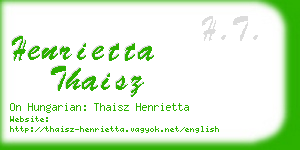 henrietta thaisz business card